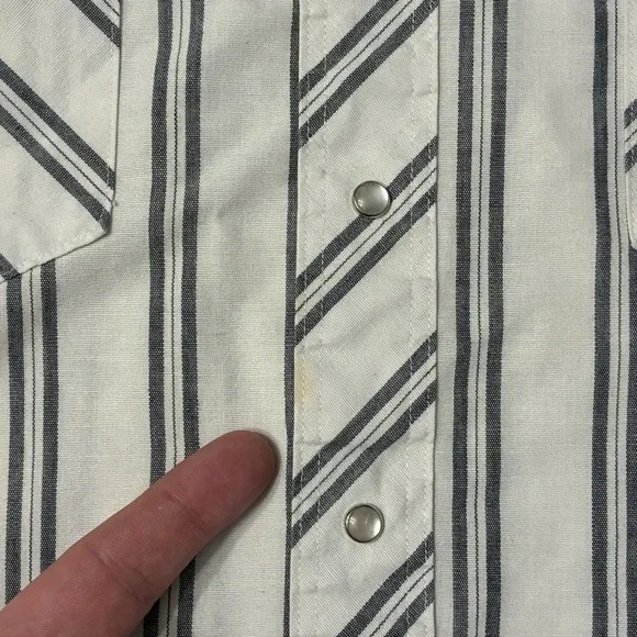 VTG Wrangler Shirt Men 18-34 2XL Long Tail Pearl Snap Cowboy Cut Brushpopper 90s - Picture 3 of 9